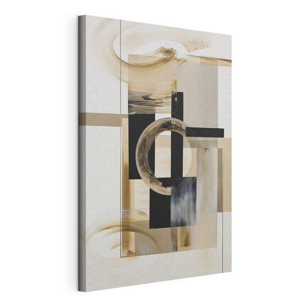 Schilderij van een cirkel en vierkanten Canvas Schilderijen Schilderij van een cirkel en vierkanten