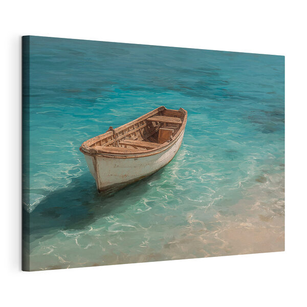 Boot in het water Canvas Schilderijen Boot in het water