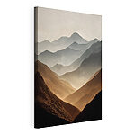 Canvas Schilderijen Bergketen met mist
