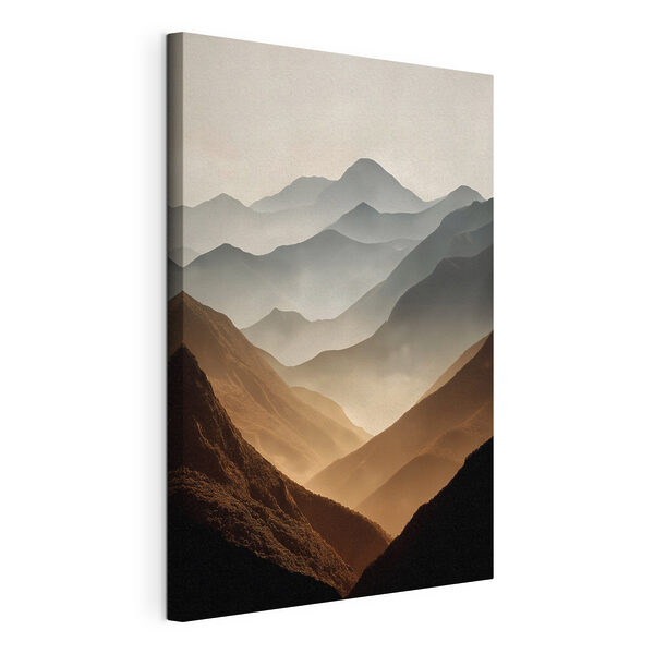 Bergketen met mist Canvas Schilderijen Bergketen met mist