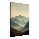 Canvas Schilderijen Bergketen met mist