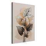 Canvas Schilderijen Plant met zwart-witte bladeren