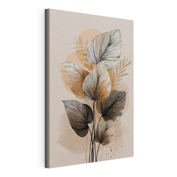 Plant met zwart-witte bladeren Canvas Schilderijen Plant met zwart-witte bladeren
