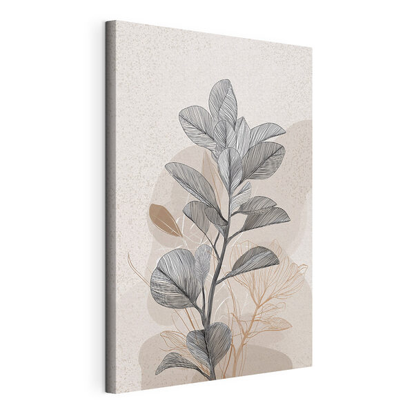 Canvas Schilderijen Plant met zwart-witte bladeren