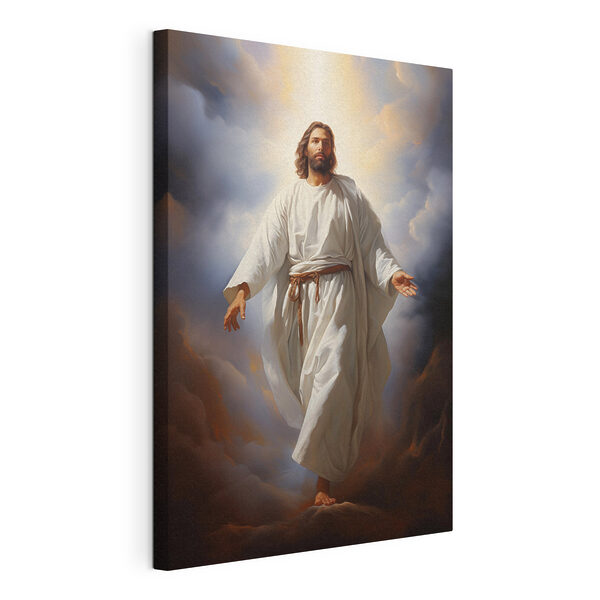 Schilderij van een man in een wit gewaad Canvas Schilderijen Schilderij van een man in een wit gewaad