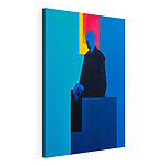 Canvas Schilderijen Schilderij van een man die in een stoel zit