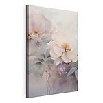 Canvas Schilderijen Schilderij van bloemen op een oppervlak