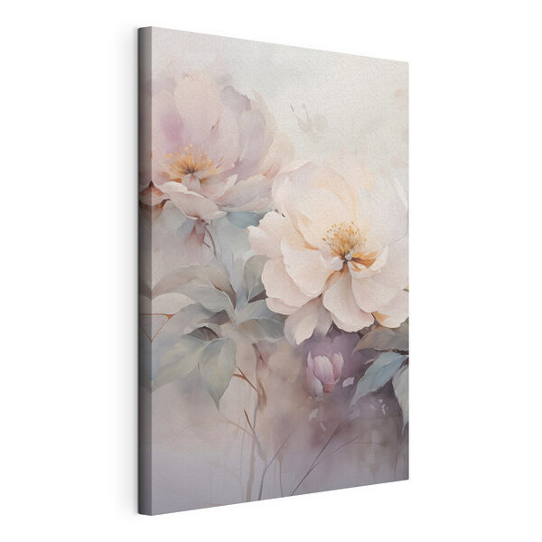 Canvas Schilderijen Schilderij van bloemen op een oppervlak