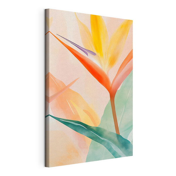 Heldere tropische bloem in zachte tinten Canvas Schilderijen Heldere tropische bloem in zachte tinten