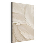 Canvas Schilderijen Elegant, zacht verenpatroon in crèmekleur