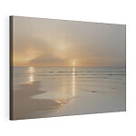 Canvas Schilderijen Zonsondergang boven een strand