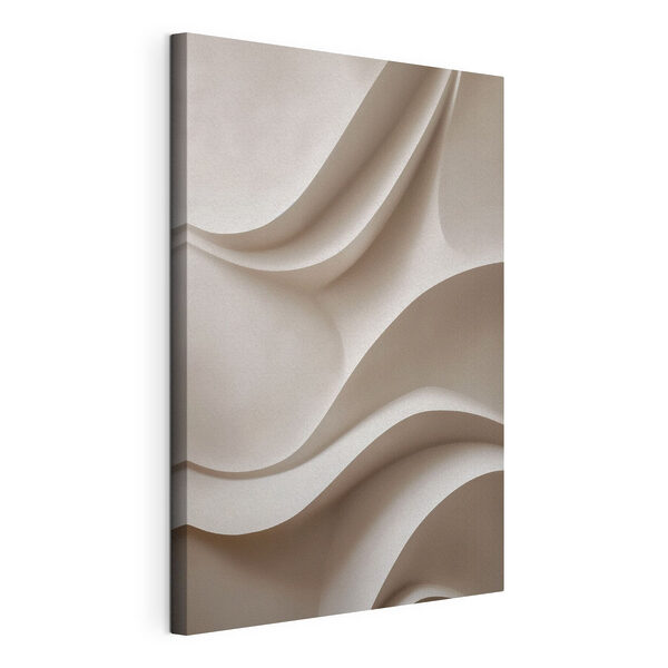 Canvas Schilderijen Witte muur met golvende lijnen