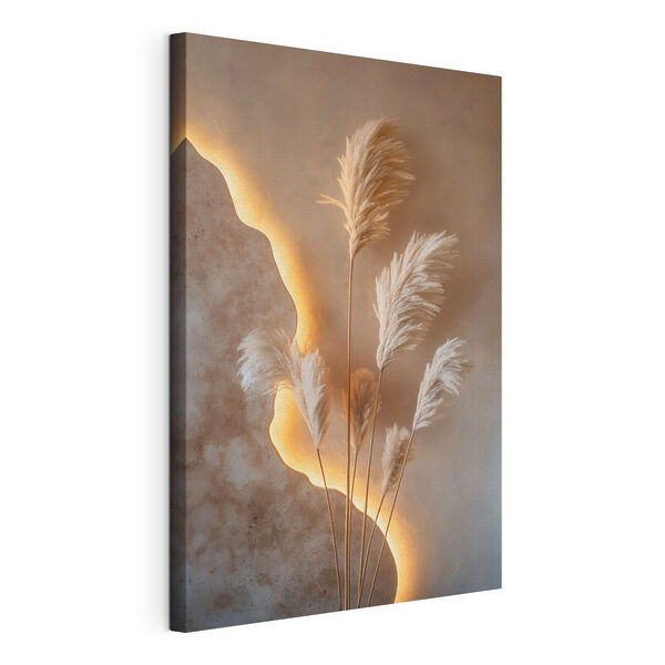 Canvas Schilderijen Groep witte, pluizige planten