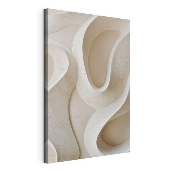 Canvas Schilderijen Witte muur met gebogen lijnen