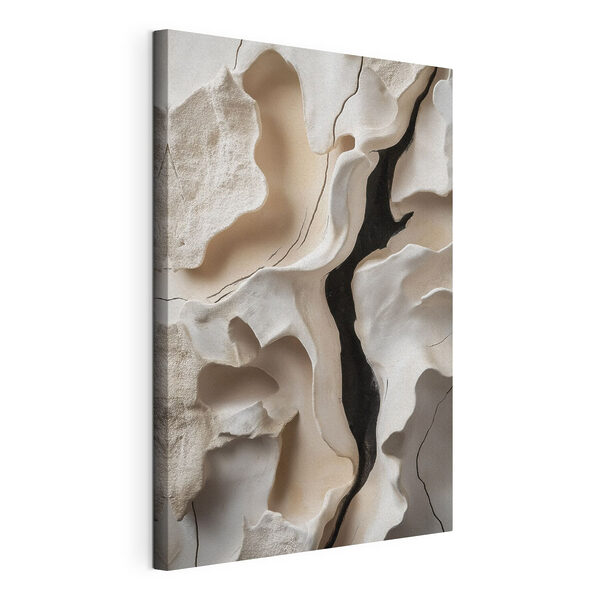 Witte rots met een zwarte streep Canvas Schilderijen Witte rots met een zwarte streep
