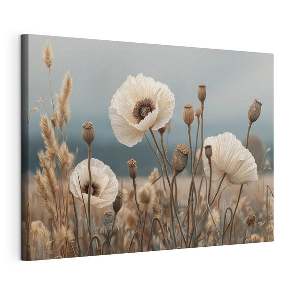 Canvas Schilderijen Fijne bloemen in zachte kleuren