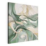 Canvas Schilderijen Groene en witte krullen