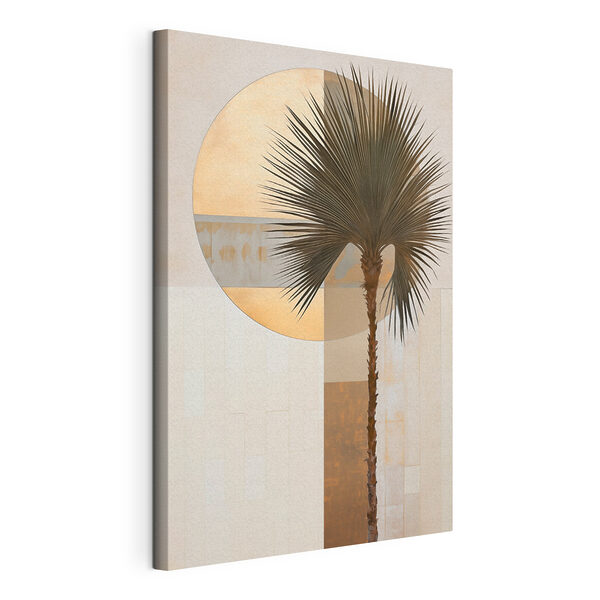 Palmboom voor een rotonde Canvas Schilderijen Palmboom voor een rotonde