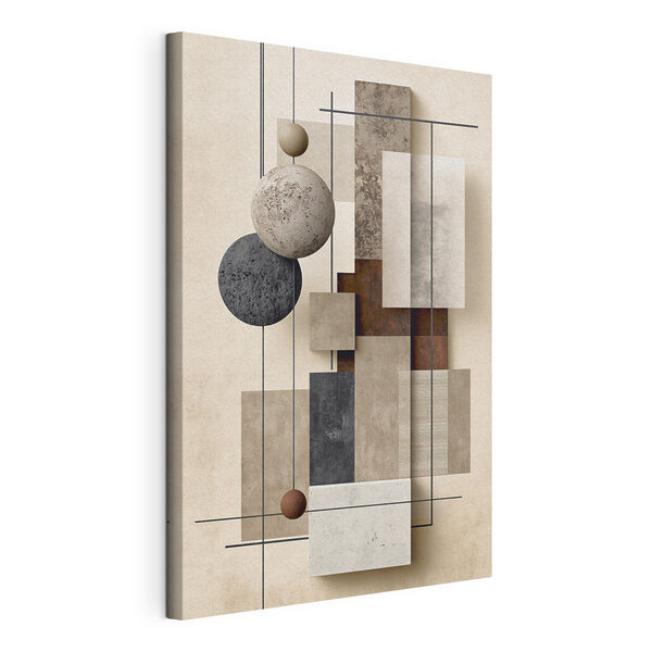 Wanddecoratie met verschillende texturen en cirkels Canvas Schilderijen Wanddecoratie met verschillende texturen en cirkels