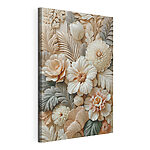 Canvas Schilderijen Groep bloemen en bladeren