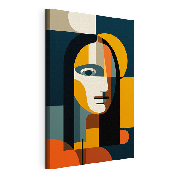 Het gezicht van een vrouw met lang haar Canvas Schilderijen Het gezicht van een vrouw met lang haar