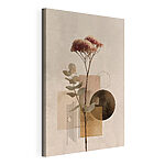 Canvas Schilderijen Plant met bladeren en cirkels