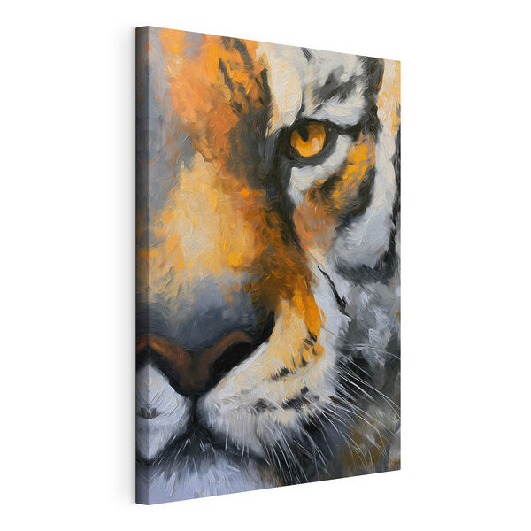 De felle blik van een wilde kat Canvas Schilderijen De felle blik van een wilde kat