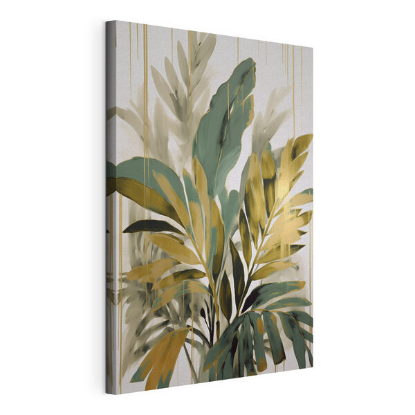 Canvas Schilderijen Schilderij van bladeren en takken