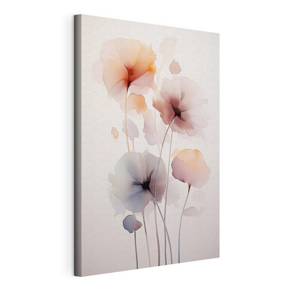 Schilderij van bloemen op een witte achtergrond Canvas Schilderijen Schilderij van bloemen op een witte achtergrond