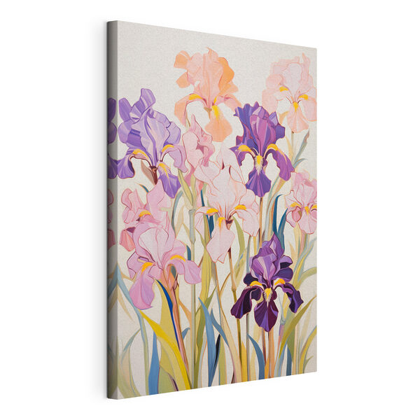 Schilderij van bloemen op een witte achtergrond Canvas Schilderijen Schilderij van bloemen op een witte achtergrond