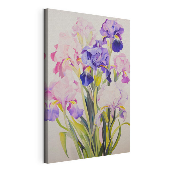 Schilderij van bloemen op een witte achtergrond Canvas Schilderijen Schilderij van bloemen op een witte achtergrond