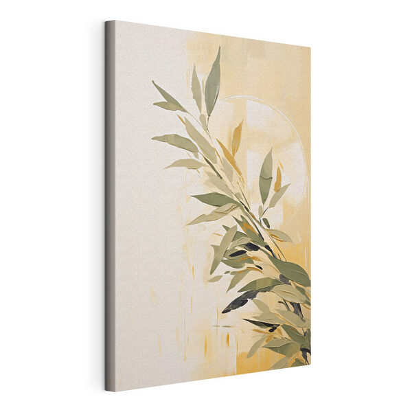 Schilderij van een tak met bladeren Canvas Schilderijen Schilderij van een tak met bladeren