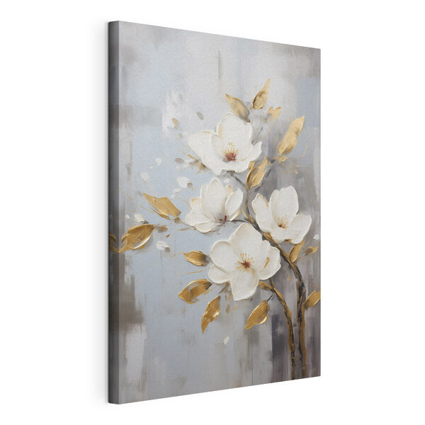 Canvas Schilderijen Elegante bloemen in zachte tinten