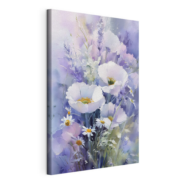 Schilderij van witte bloemen Canvas Schilderijen Schilderij van witte bloemen