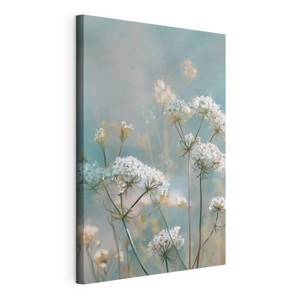 Canvas Schilderijen Delicate bloemen in zachte pasteltinten
