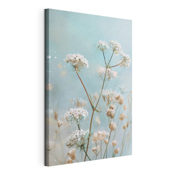 Canvas Schilderijen Verfijnde bloemen in zachte, rustige tinten