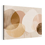 Canvas Schilderijen Groep bruine en witte cirkels