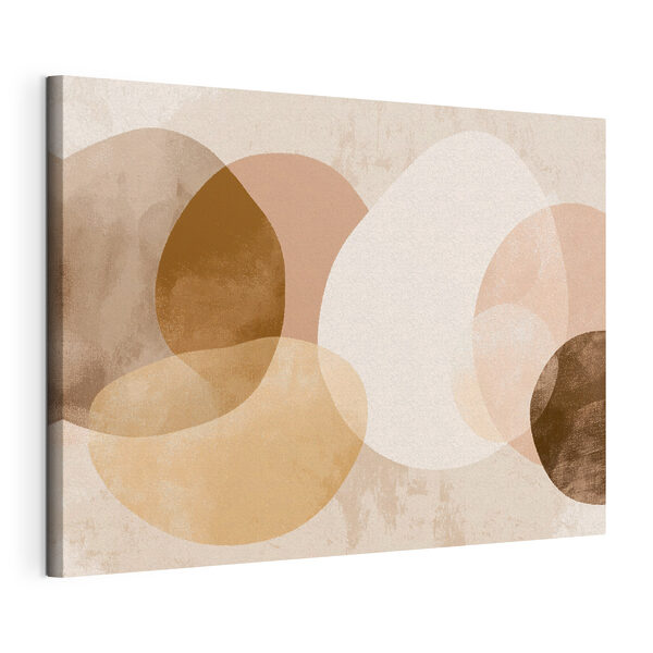 Groep bruine en witte cirkels Canvas Schilderijen Groep bruine en witte cirkels