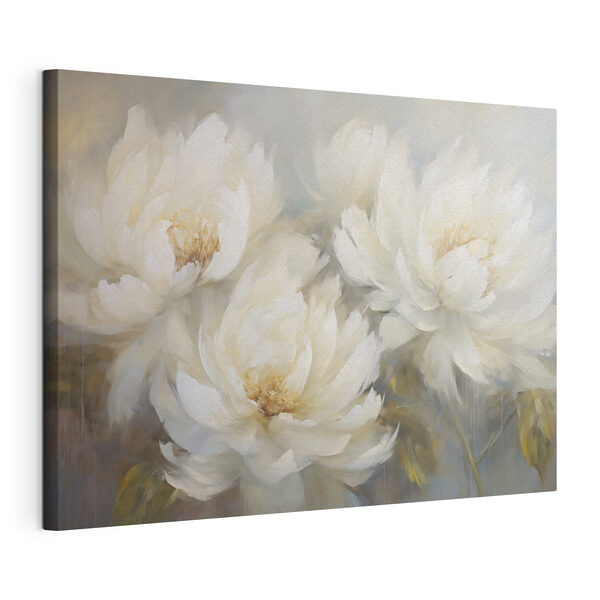 Schilderij van witte bloemen Canvas Schilderijen Schilderij van witte bloemen