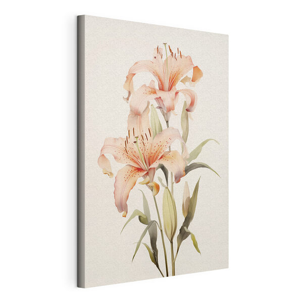 Canvas Schilderijen Schilderij van roze bloemen