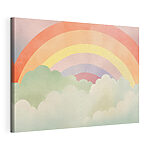 Canvas Schilderijen Regenboog en wolken aan de hemel