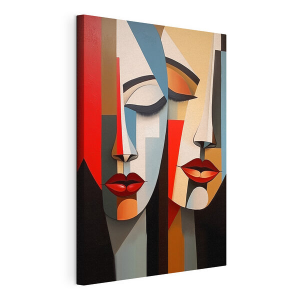 Schilderij van twee gezichten Canvas Schilderijen Schilderij van twee gezichten