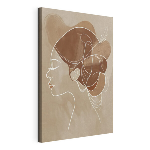 Profielfoto van een vrouw met een groot haarstuk Canvas Schilderijen Profielfoto van een vrouw met een groot haarstuk
