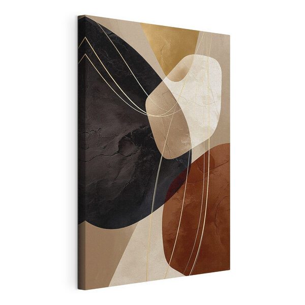 Abstracte vormen in aardetinten Canvas Schilderijen Abstracte vormen in aardetinten