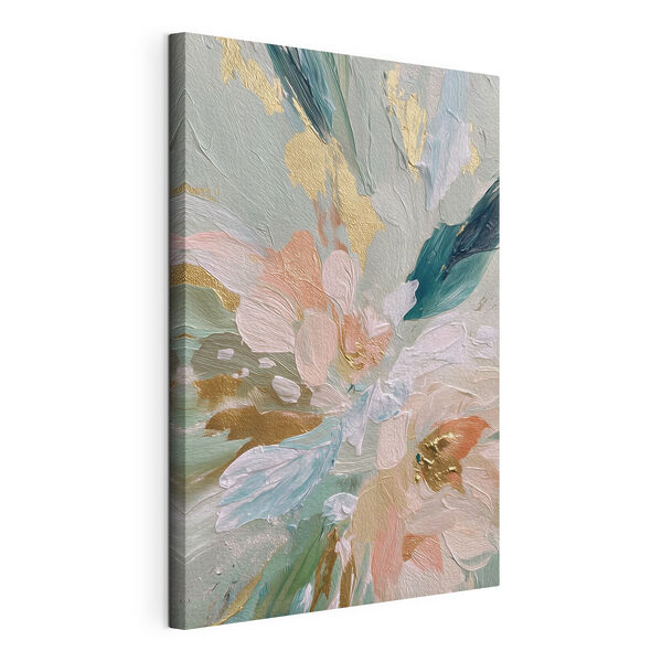 - Zachte, bloemrijke abstractie in pasteltinten Canvas Schilderijen - Zachte, bloemrijke abstractie in pasteltinten