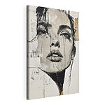 Canvas Schilderijen Schilderij van het gezicht van een vrouw