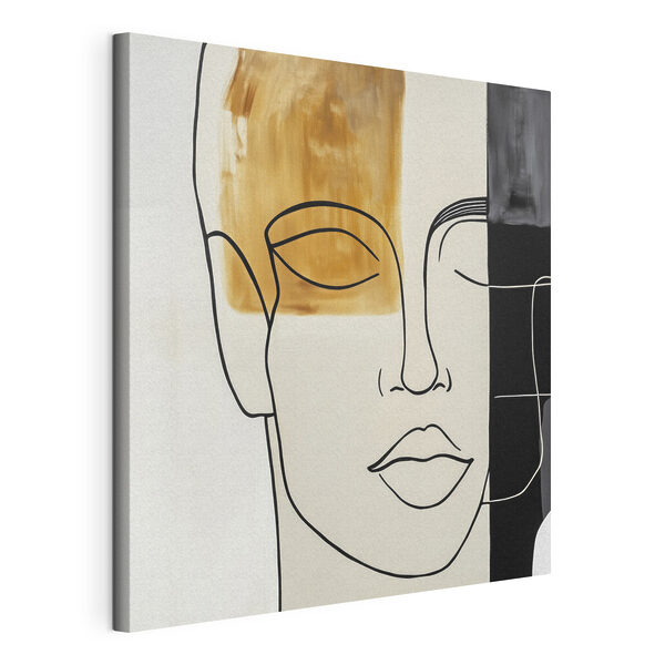 Schilderij van het gezicht van een man Canvas Schilderijen Schilderij van het gezicht van een man