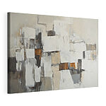 Canvas Schilderijen Schilderij met witte en bruine vierkanten