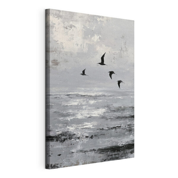 Canvas Schilderijen Vogels die boven het water vliegen