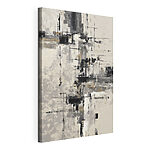 Canvas Schilderijen Schilderij van een witte muur met zwarte en witte vierkanten